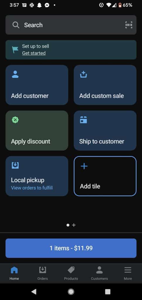 Shopify retail POS app on Android
