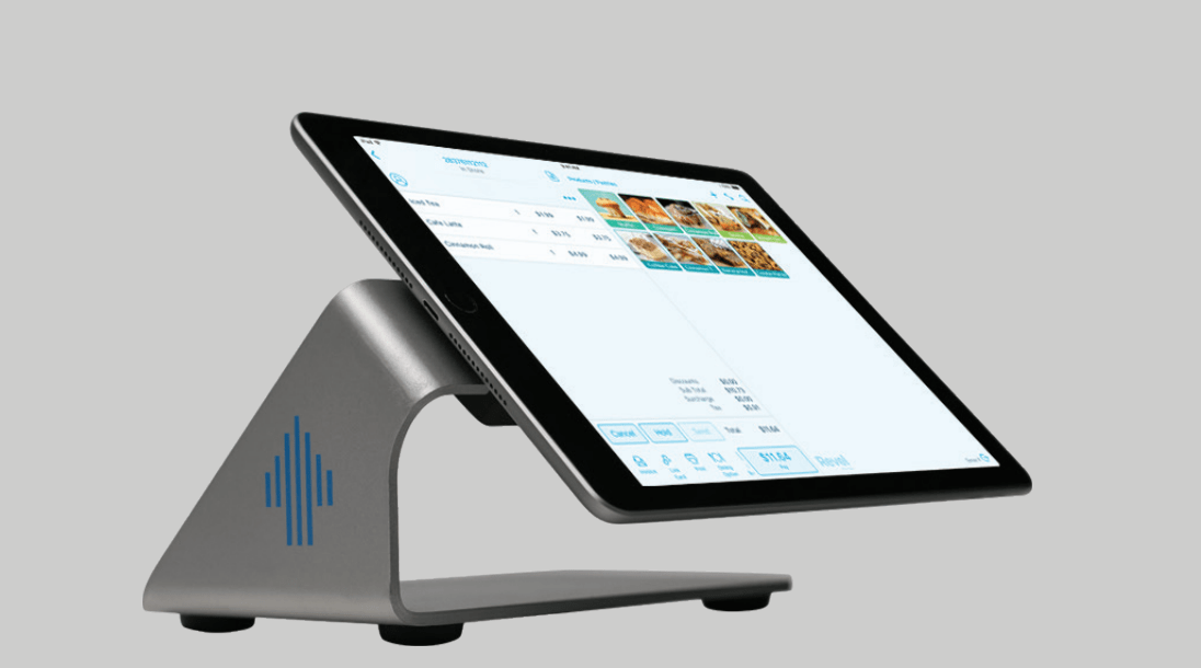revel pos on iPad with stand